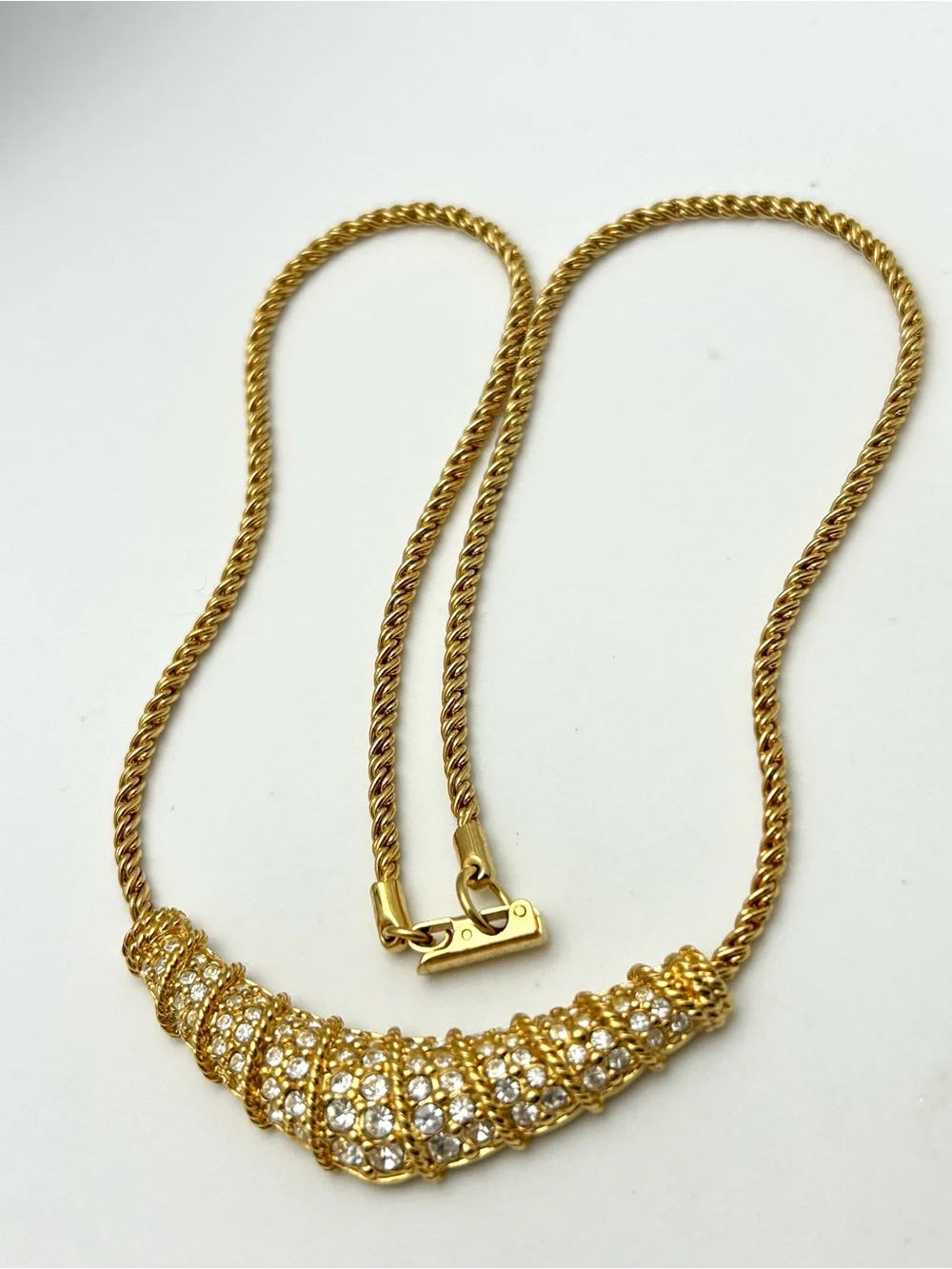 Swarovski Crystal Pave Bar Necklace